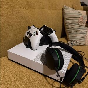 Xbox Series S with two Rechargeable Controllers and headset